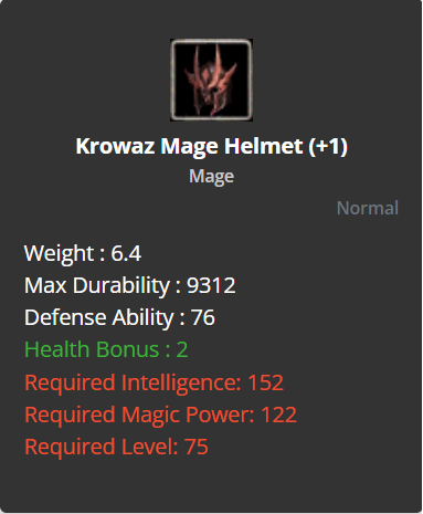 Krowaz Mage Helmet +1