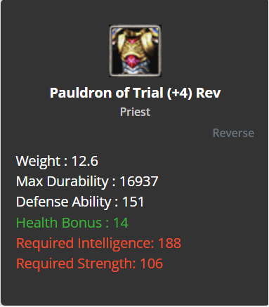 Pauldron Of Trial (HP) +4 (Reverse)