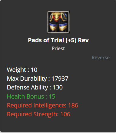 Pads Of Trial (HP) +5 (Reverse)
