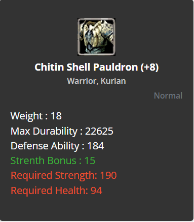 Chitin Shell Pauldron +8