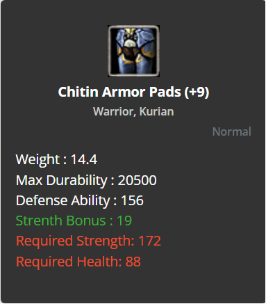 Chitin Armor Pads +9