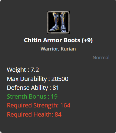 Chitin Armor Boots +9