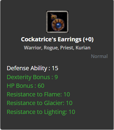 Cockatrice's Earrings +0