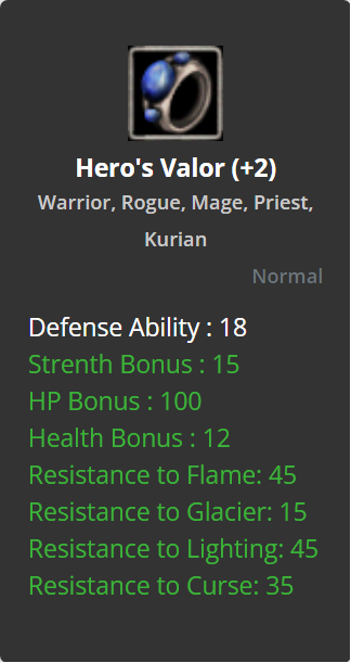 Hero's Valor +2